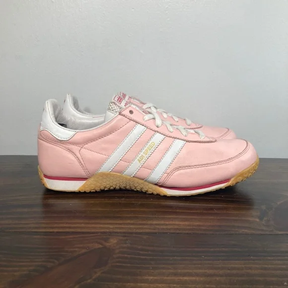 Adidas ADI Speed Pink White Leather Athletic Sneakers Womens Size